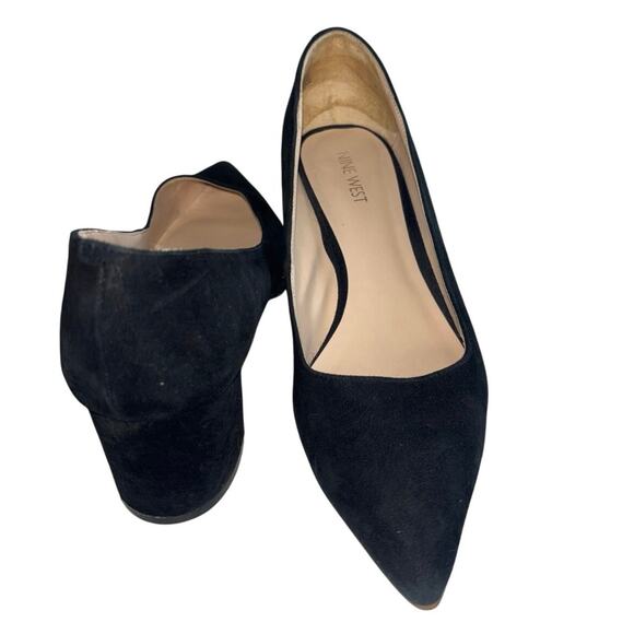 Nine West Ike Black Suede Block Heel Pumps Size 9 - Picture 6 of 10